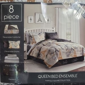 Fairfield Square Collection Reversible Queen Bed Ensemble 8 pc., New